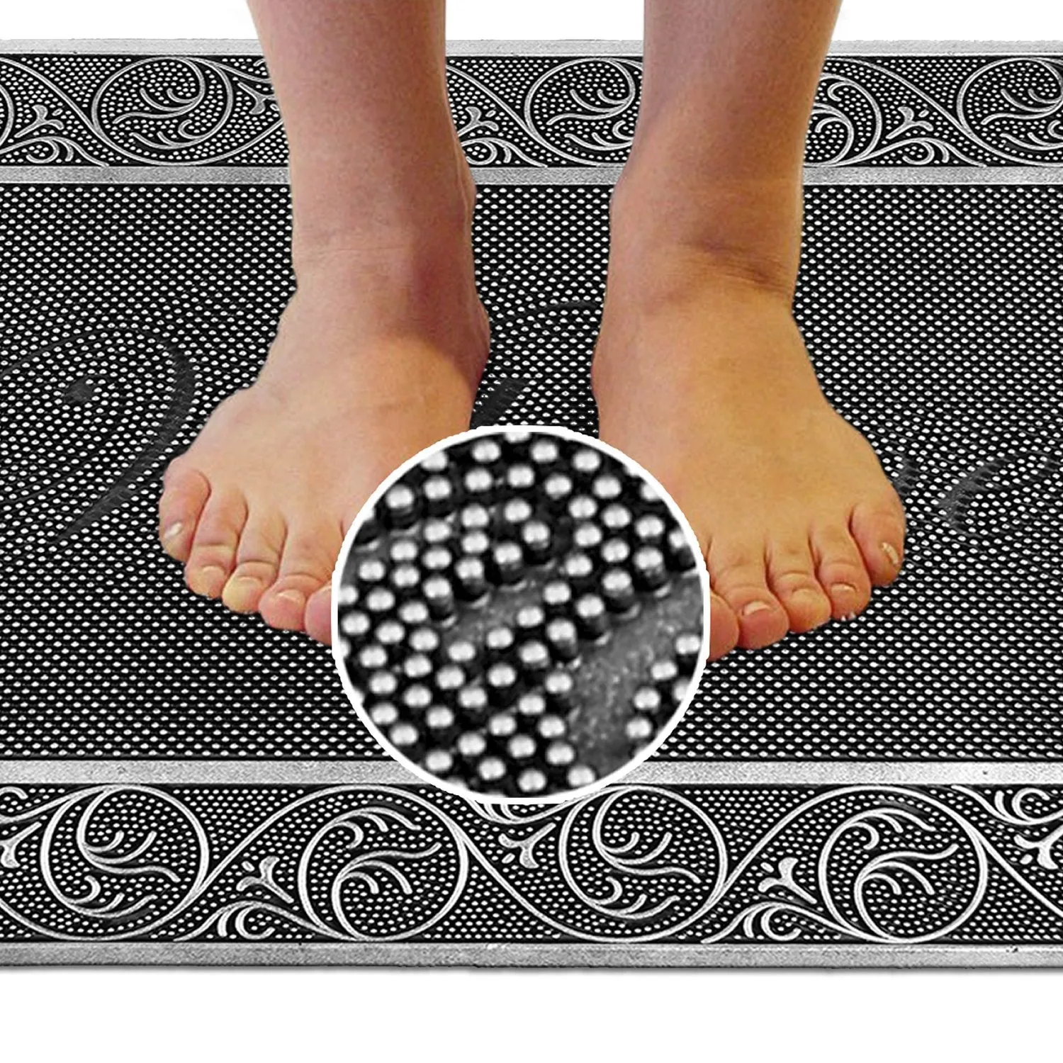 OnlyMat Welcome Acupressure Rubber Doormat - Indoor / Outdoor, Waterproof