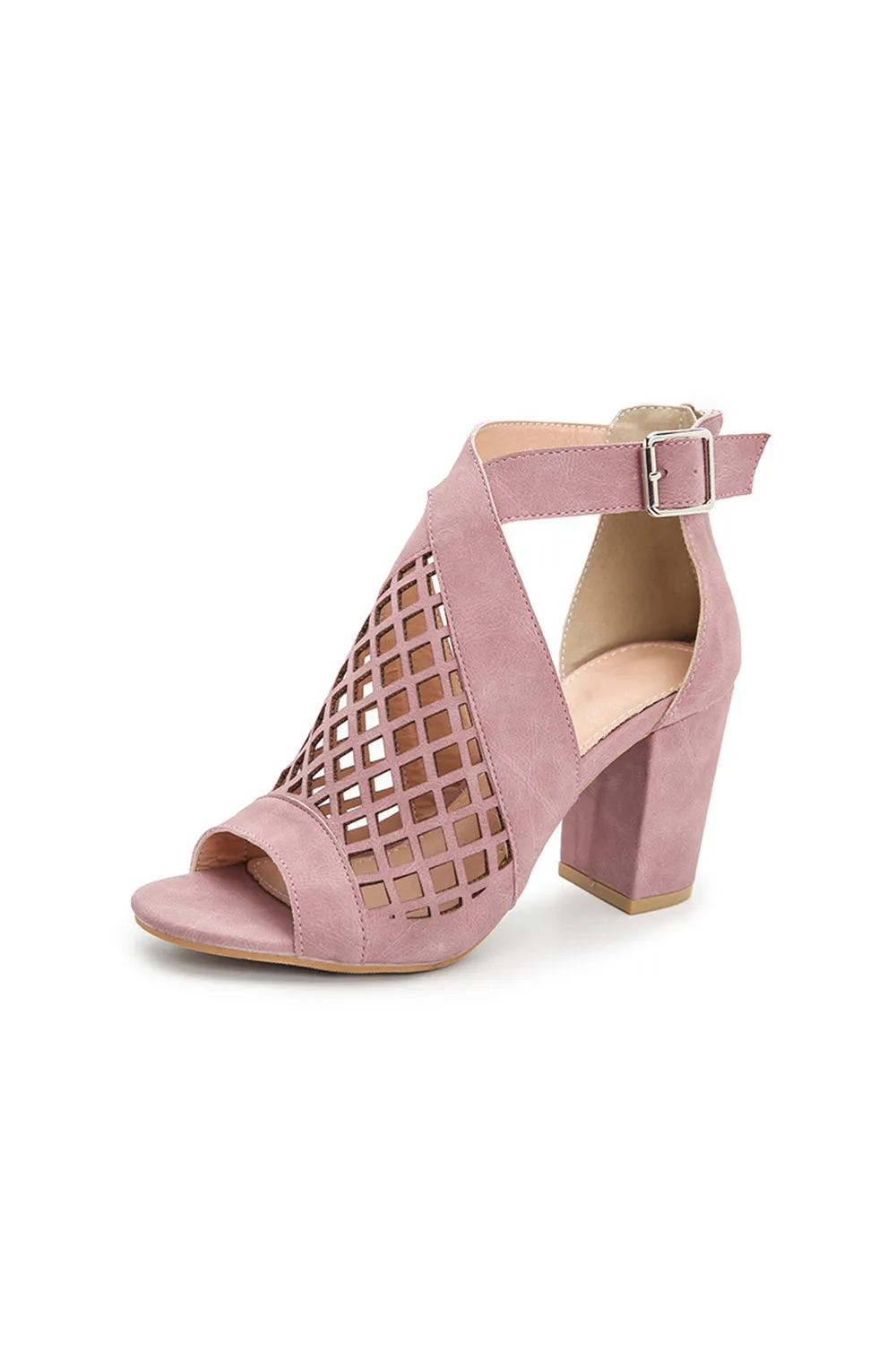 Outdoor Peep Toe Chunky Heel Fashion Shoes With Hollow-out