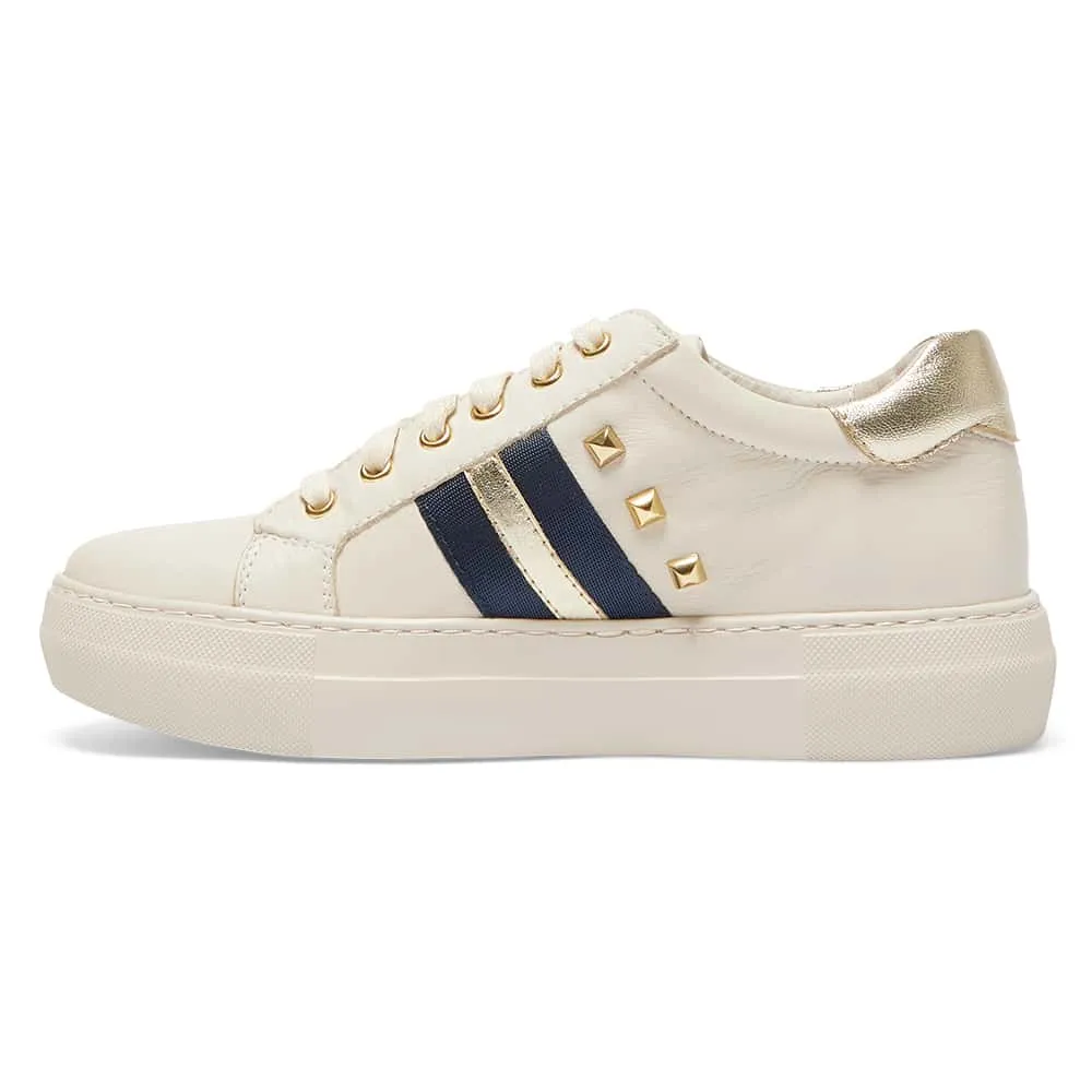 Portia Sneaker in Ivory Nappa Leather