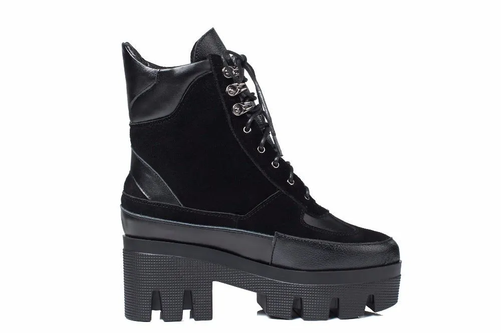 Pre Order:  Lace-Up Leather Ankle Boots