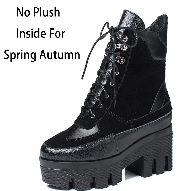 Pre Order:  Lace-Up Leather Ankle Boots