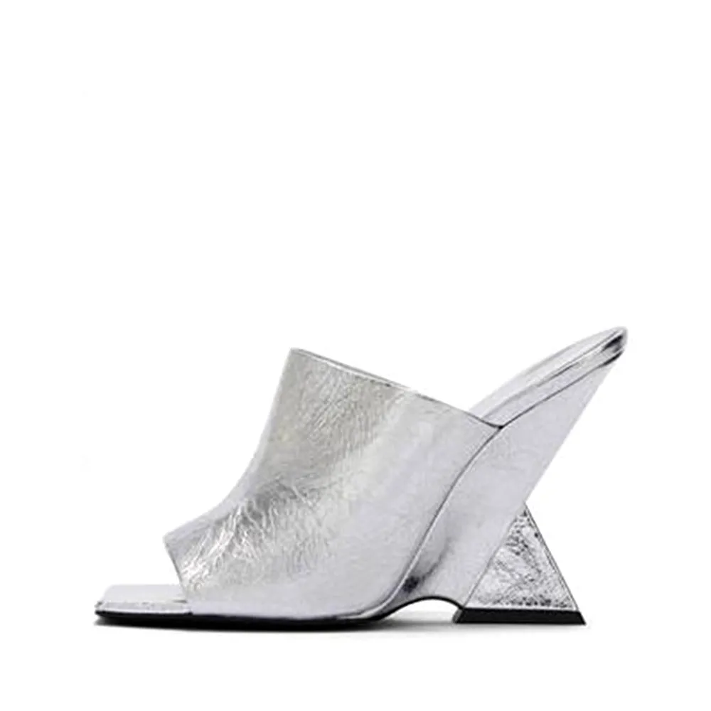 Pre Order:  Square Head Angled Wedge Sandals