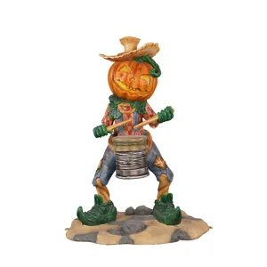 Pumpkin Scarecrow Playing the Tincans