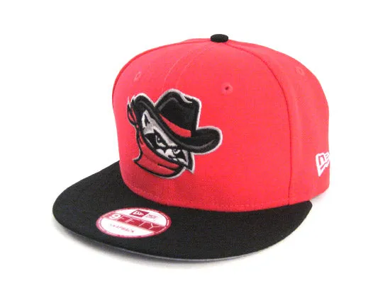 Quad Cities River Bandits New Era 9FIFTY Snapback Hat (LAVA RED BLACK GRAY UNDERBRIM)