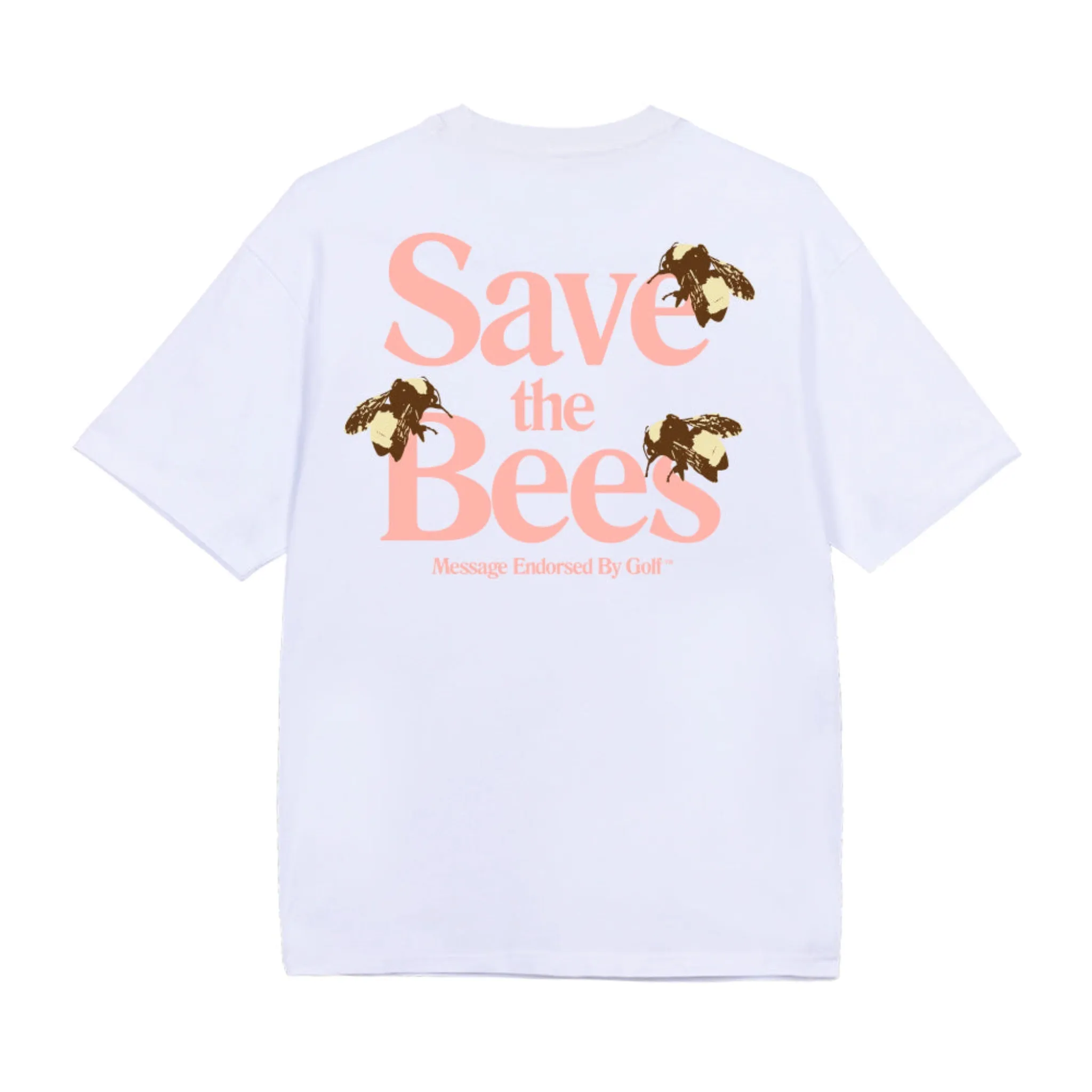 Save the Bees Tee White Pink by GOLF WANG