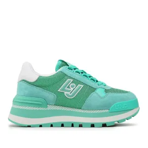 Scarpe Donna LIU JO Sneakers Amazing 16 in Suede e Brighty Mesh Green