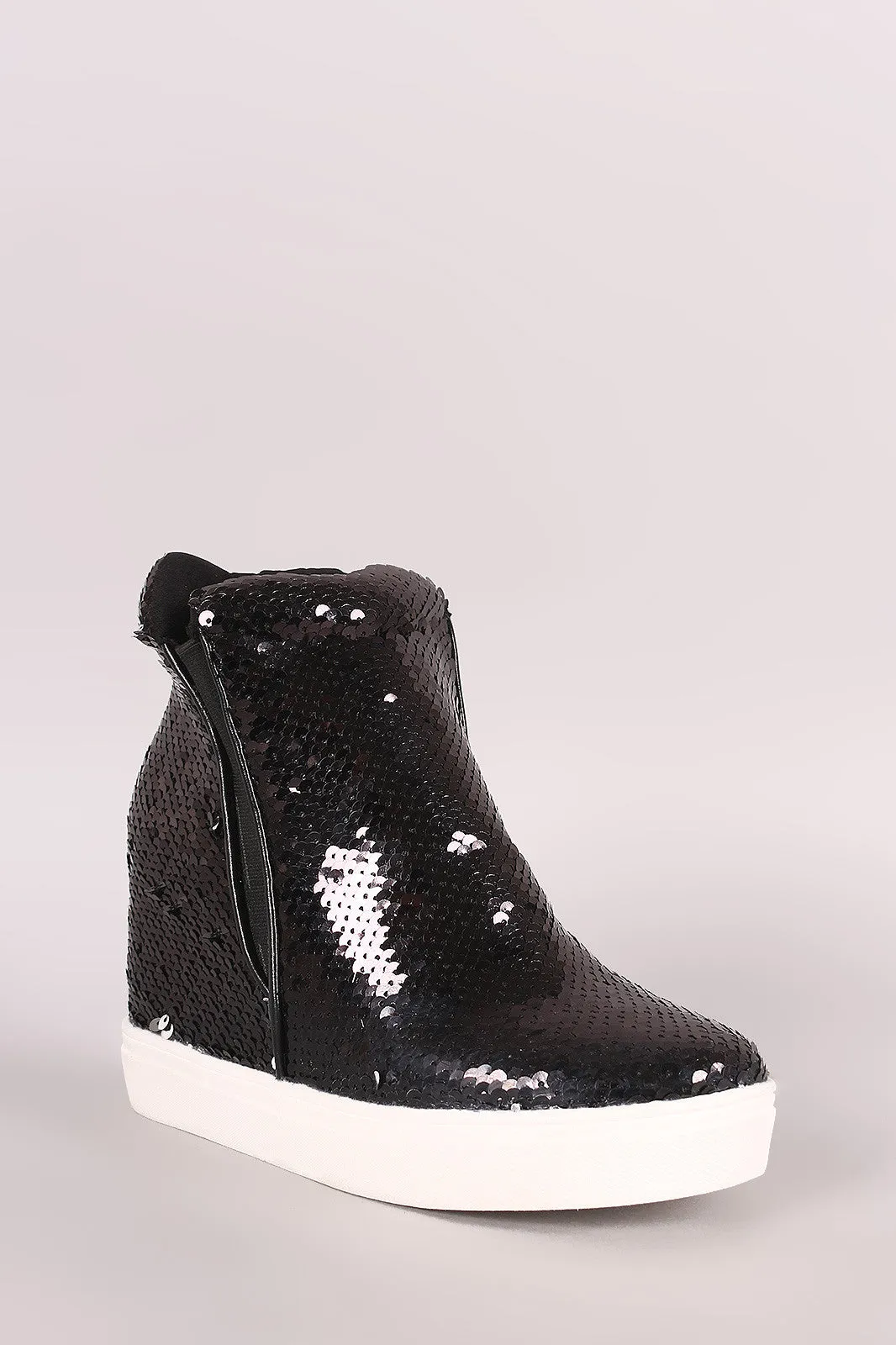 Sequin High Top Wedge Sneaker