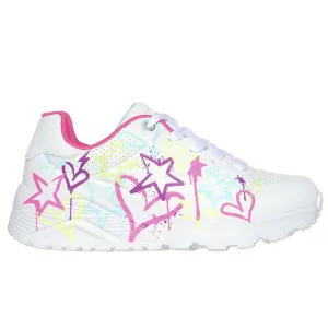 Skechers scarpa sneakers da ragazza Uno Lite My Drip 310391L/WMN bianco-multicolore