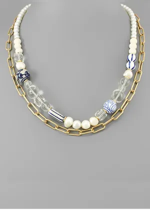 Solange Ceramic Ball Layered Necklace