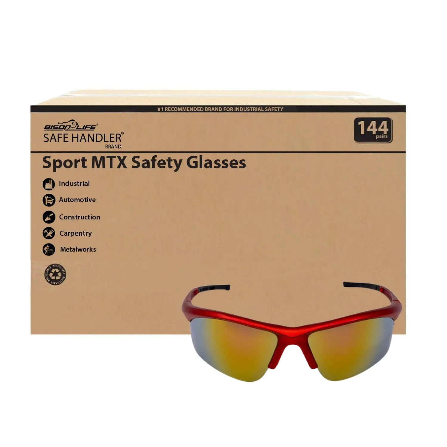 Sport MTX Mirror Safety Glasses, Anti-Scratch-Fog Lens, Outdoor Sports