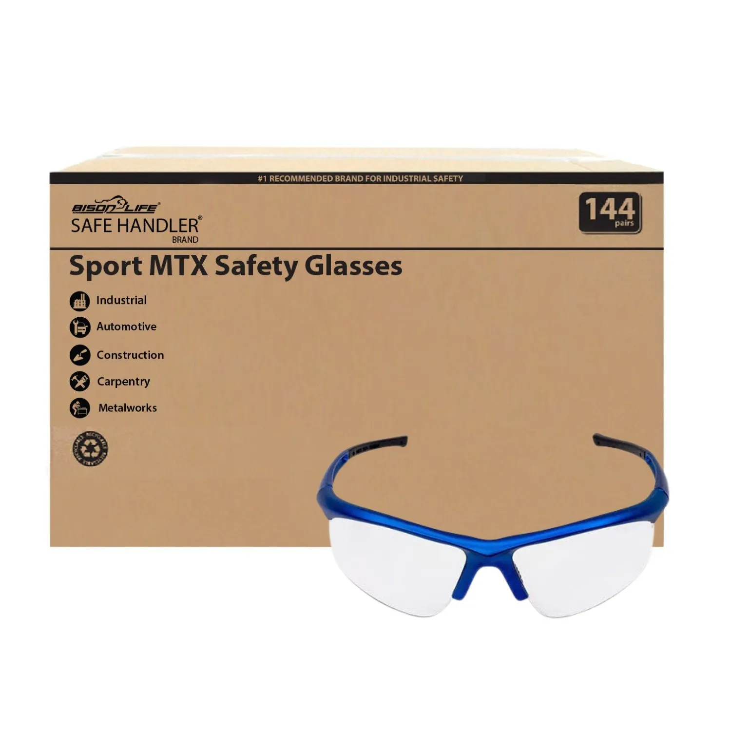 Sport MTX Mirror Safety Glasses, Anti-Scratch-Fog Lens, Outdoor Sports