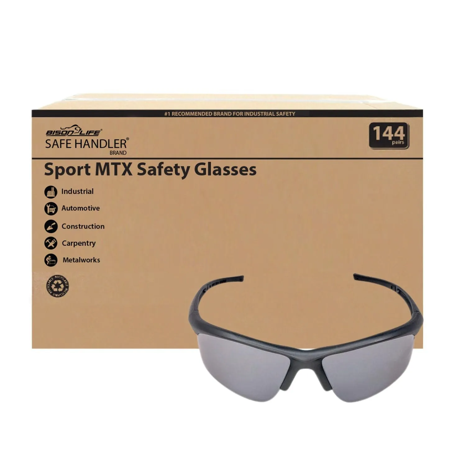 Sport MTX Mirror Safety Glasses, Anti-Scratch-Fog Lens, Outdoor Sports