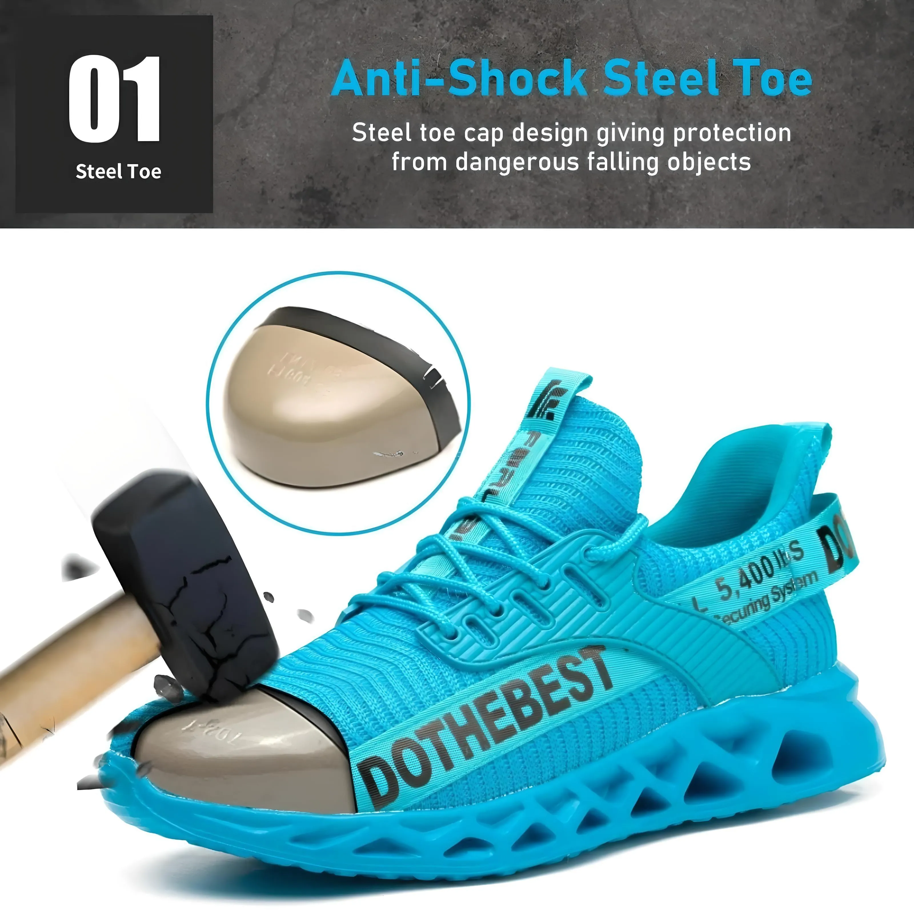 STEEL TOE LIGHTWEIGHT SAFETY SNEAKERS