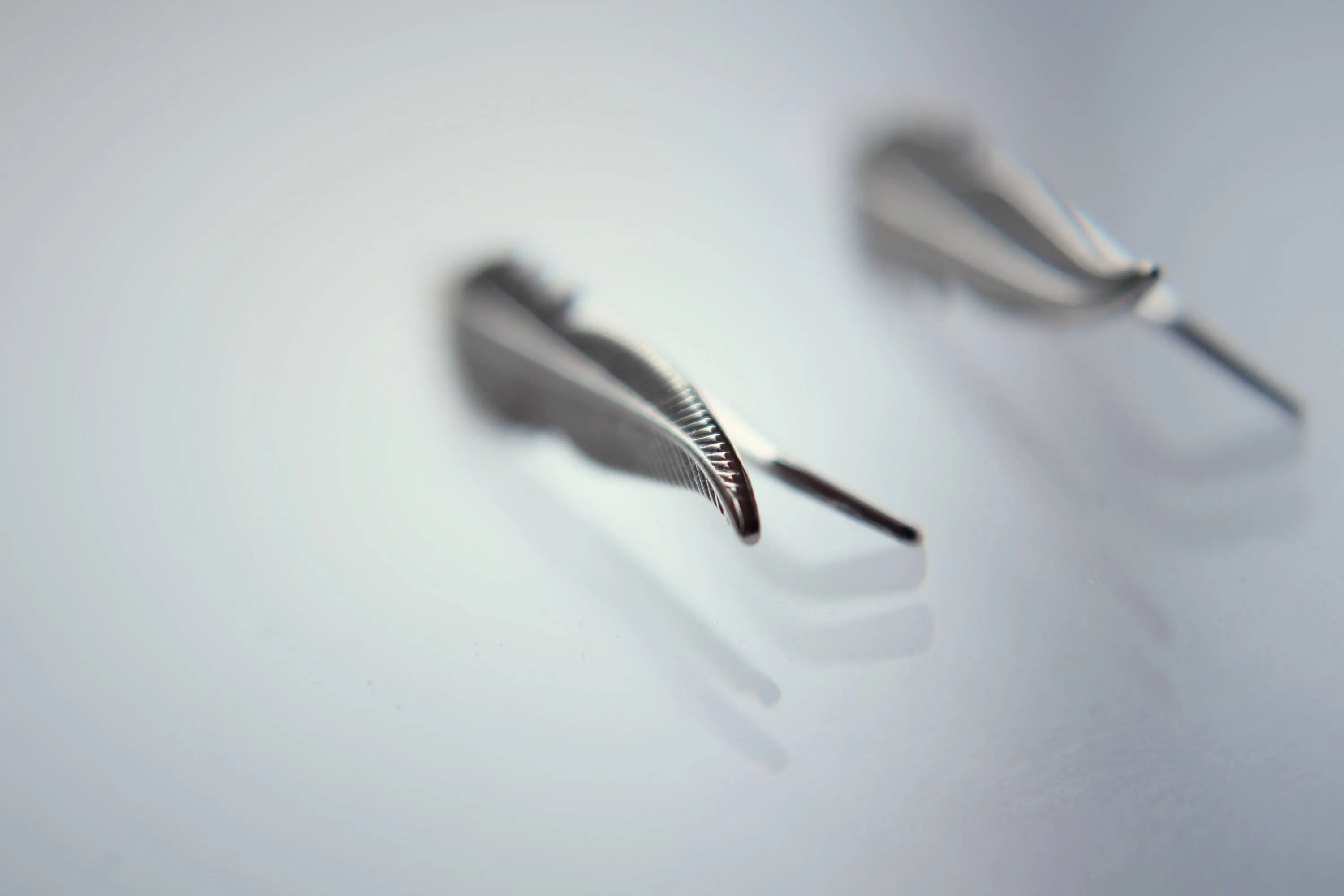 Sterling Silver Feather Ear Cuff, Silver Ear Climber, Silver Ear Cuff, Silver Feather Studs, Silver Climbing Earrings, Minimal Earrings