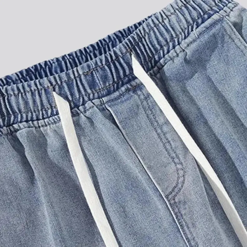 Stonewashed men's light-wash jeans