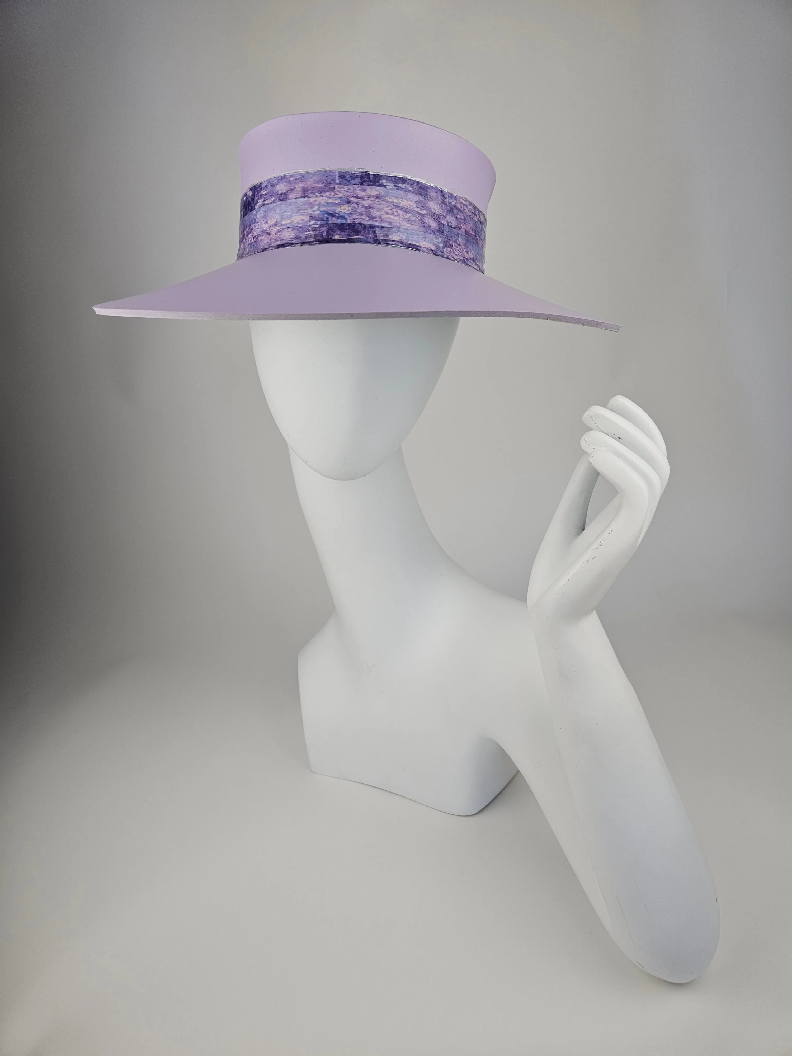 Tall Lilac Purple "LadyEVA" Visor Hat with Purple Monet Style Band