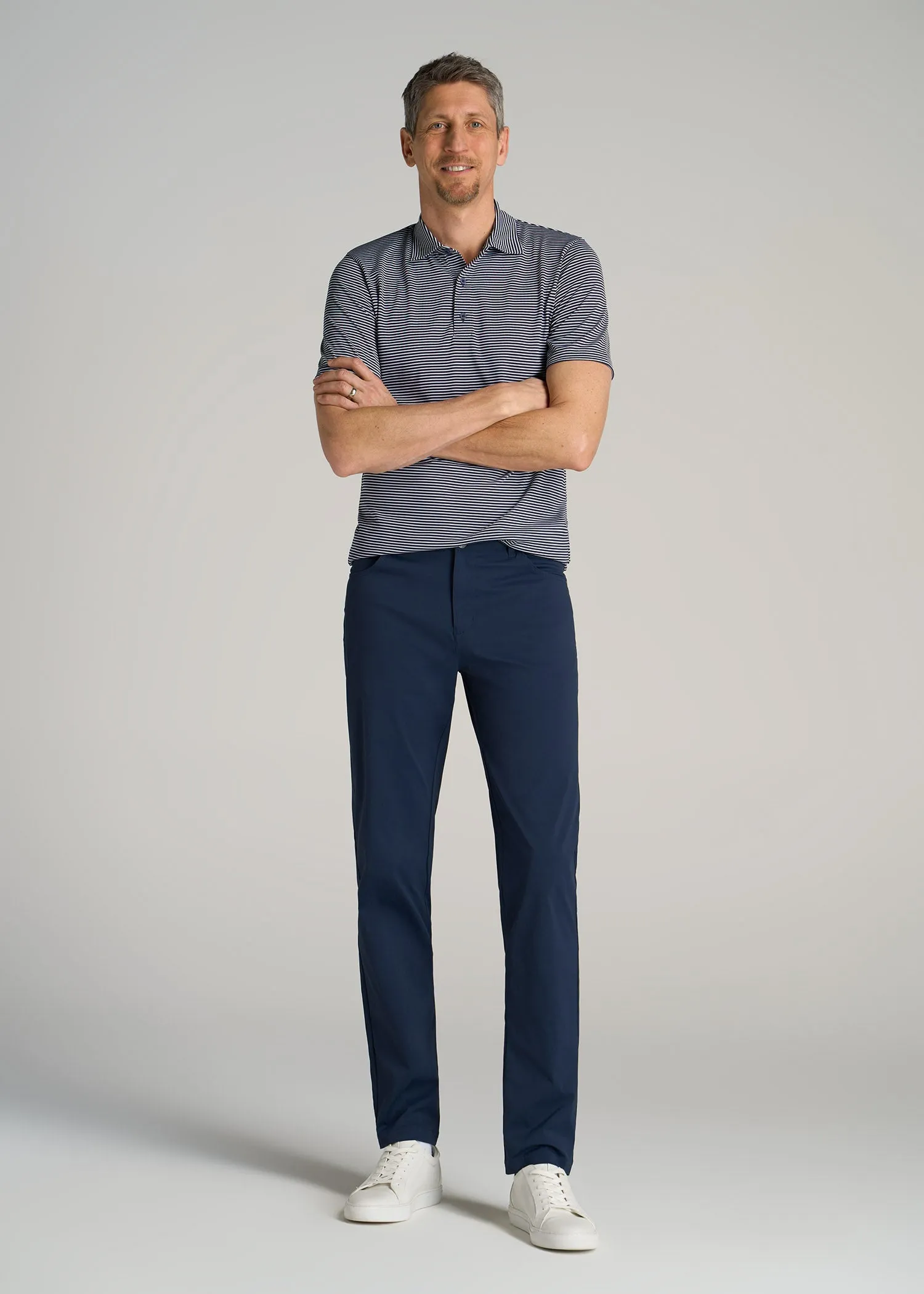 TAPERED-FIT Traveler Pants for Tall Men in Marine Navy