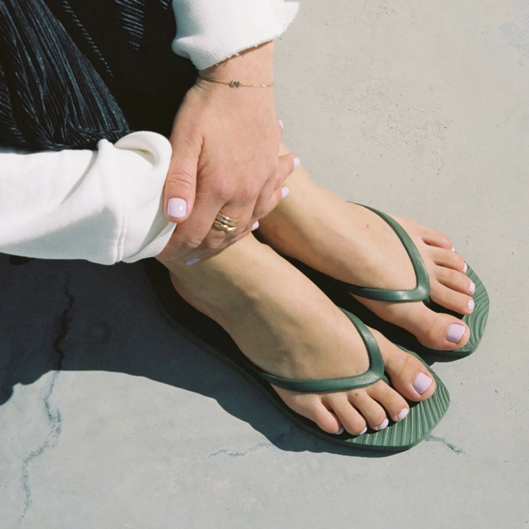 Tapered Green Flip Flop