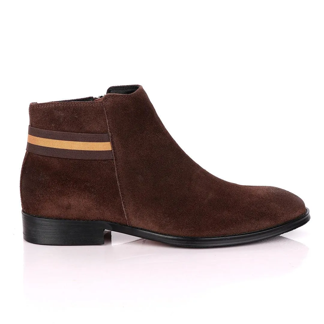 Terry Taylors Coffee Brown Suede Chelsea Formal Boot.