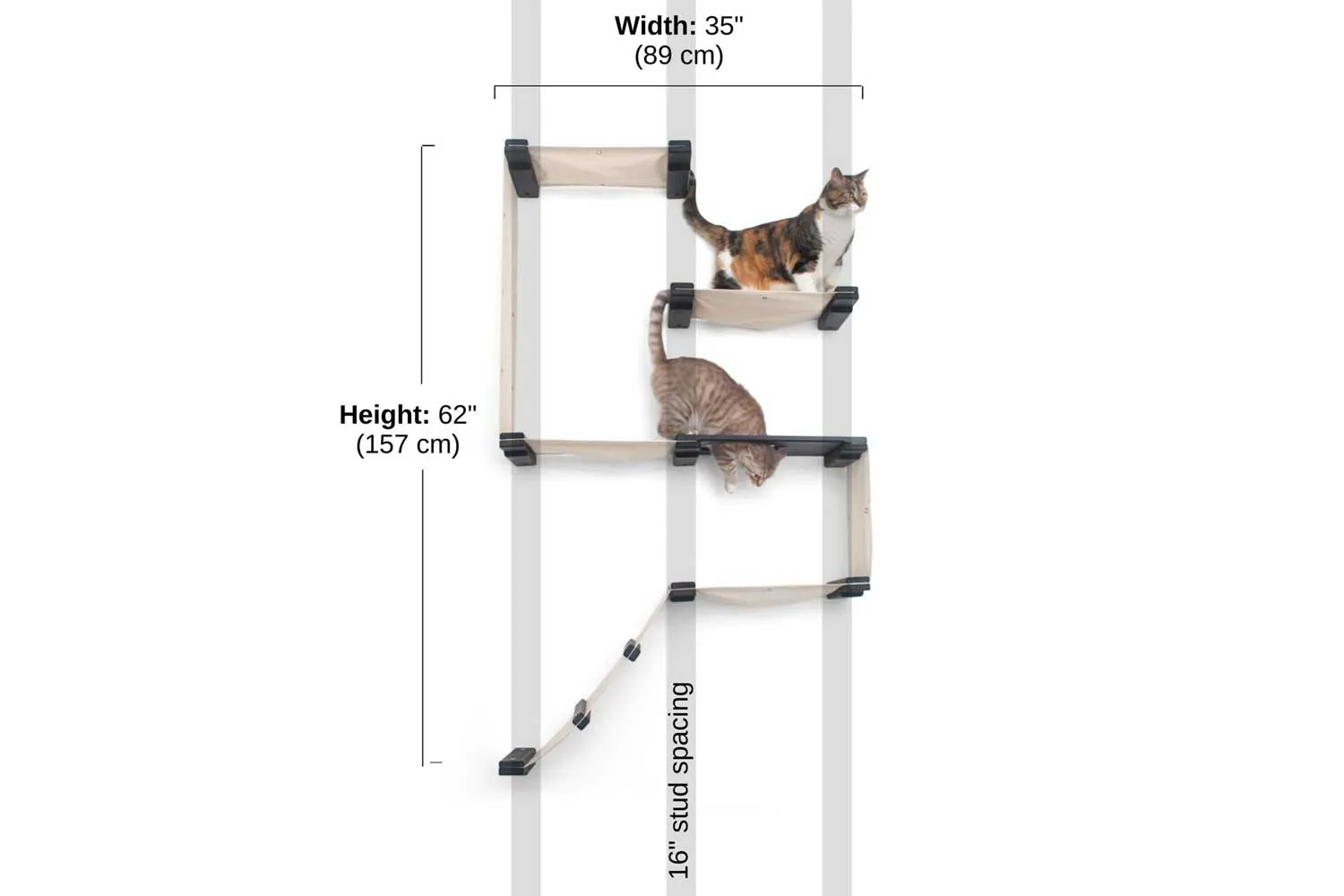 The Deluxe Fort - Modern Cat Condo (Wall Hanging Cat Tree)