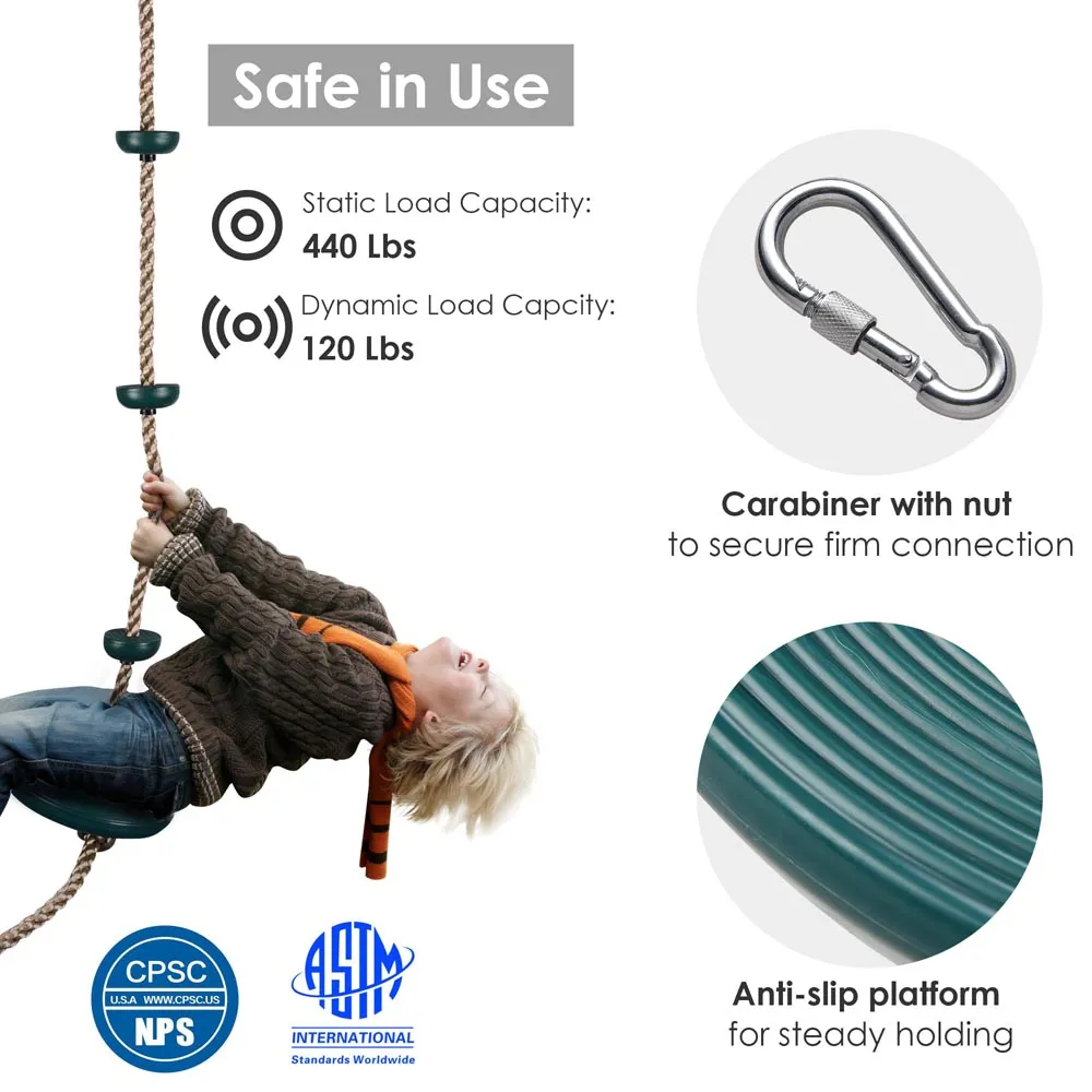 TheLAShop Heavy Duty Tree Swing Disc Swing with Knots