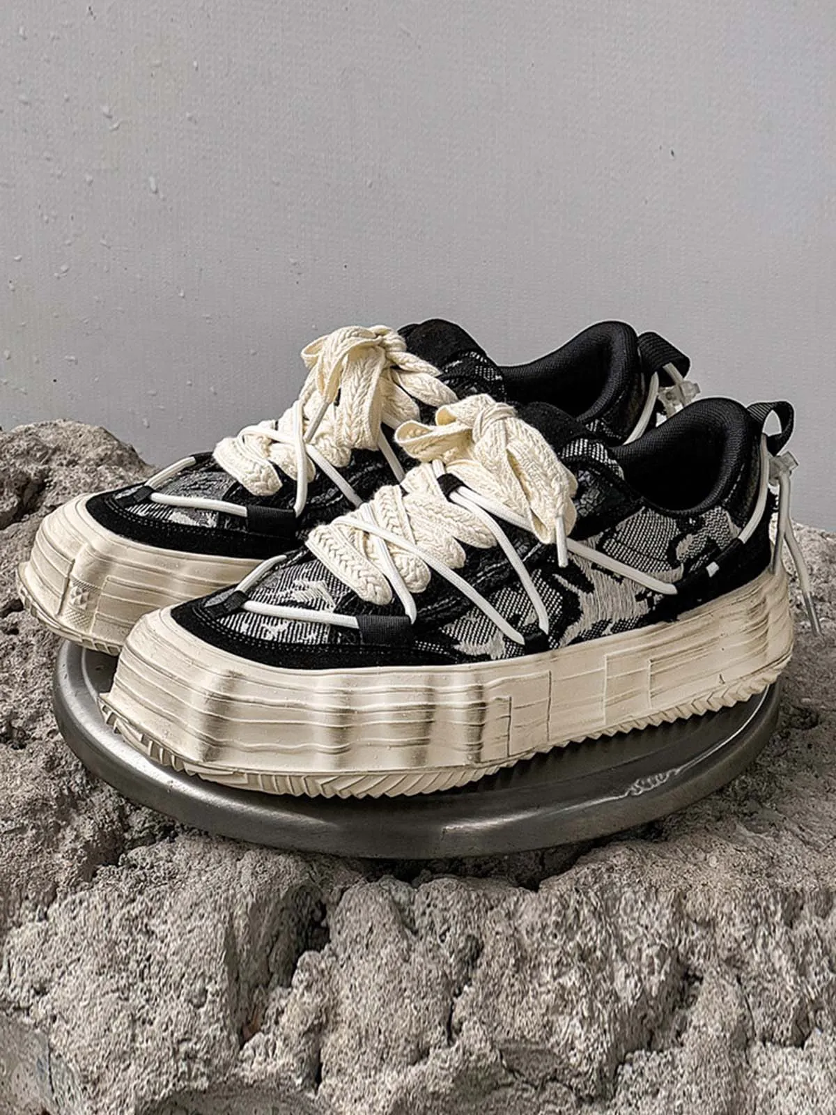 Thesupermade Double Laces Platform Canvas Sneakers - 2226