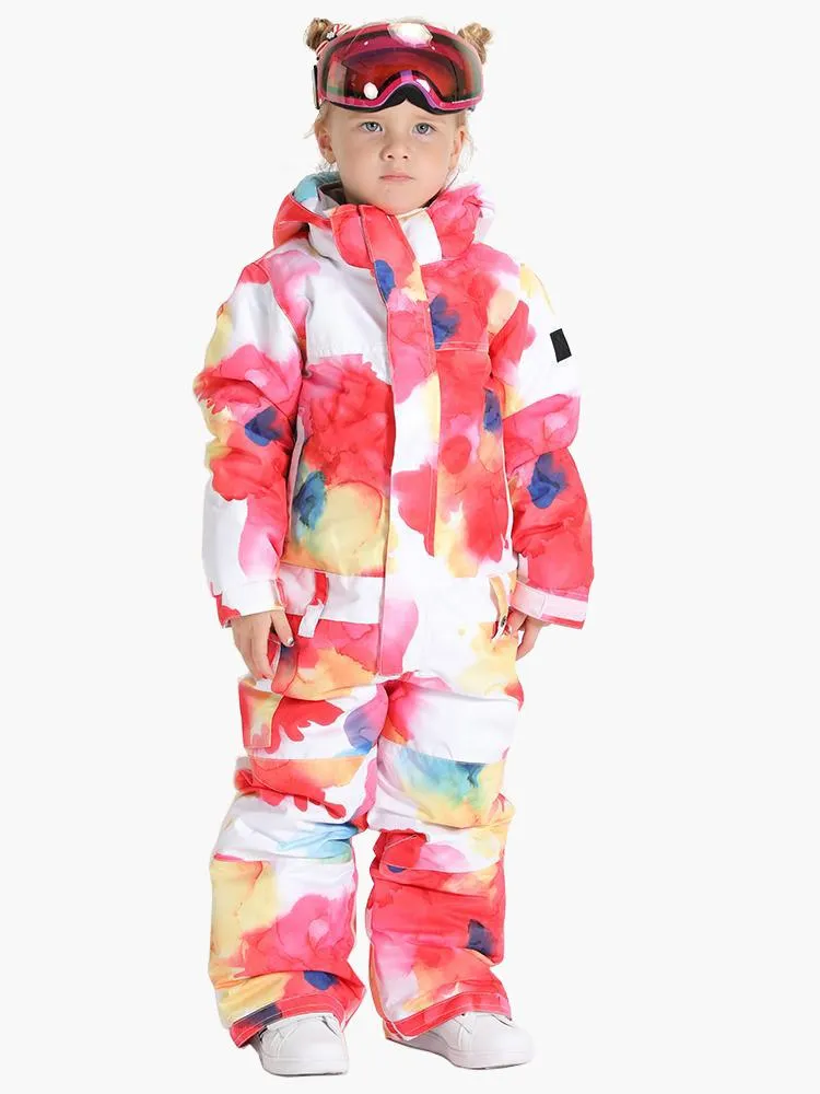 TreadSnow Colorful Cloud Kids One Piece Snowboard Suit