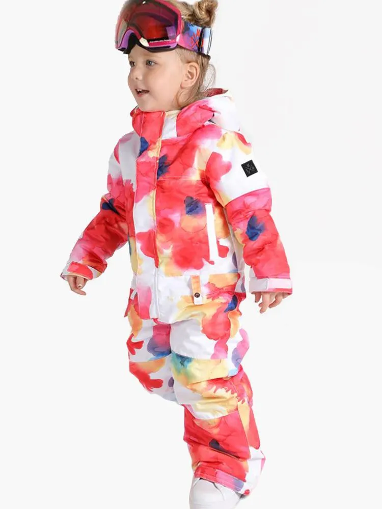 TreadSnow Colorful Cloud Kids One Piece Snowboard Suit