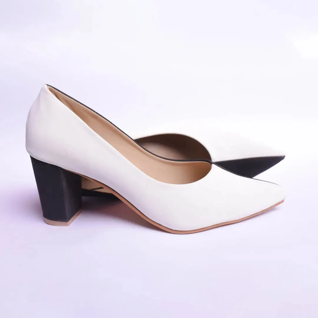 Two Hued Court Shoes BLACK and White