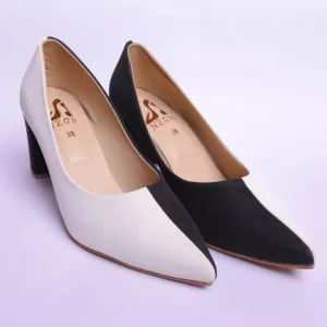 Two Hued Court Shoes BLACK and White