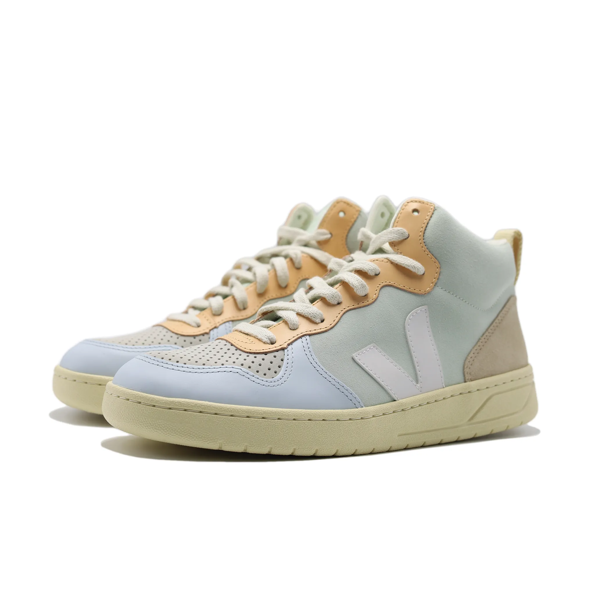 VEJA V-15 SUEDE JADE WHITE MULTI (MENS)