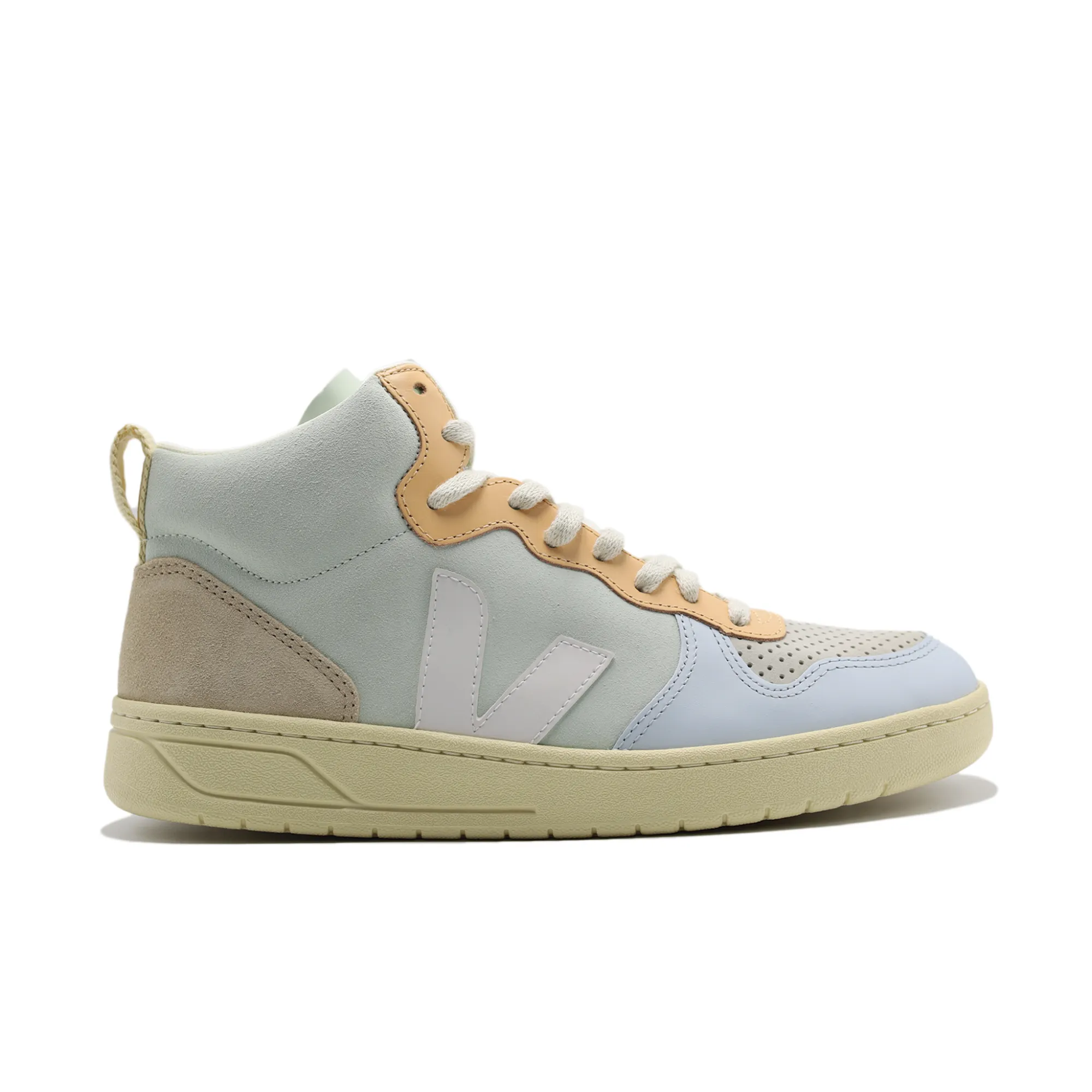 VEJA V-15 SUEDE JADE WHITE MULTI (MENS)