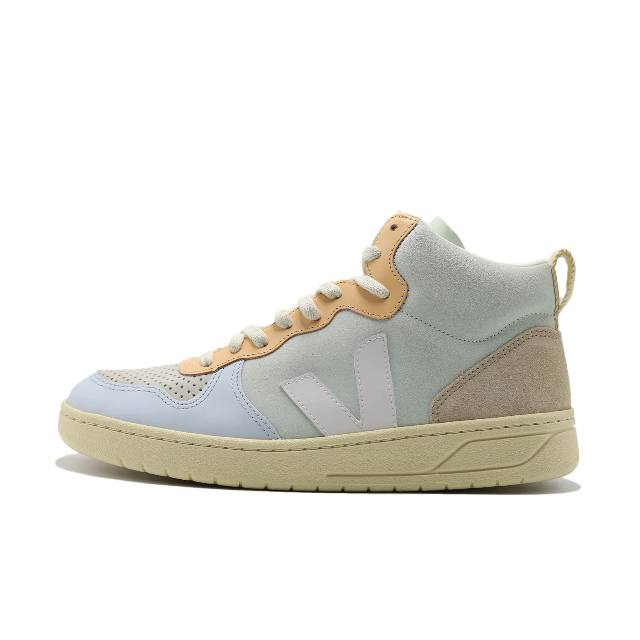 VEJA V-15 SUEDE JADE WHITE MULTI (MENS)