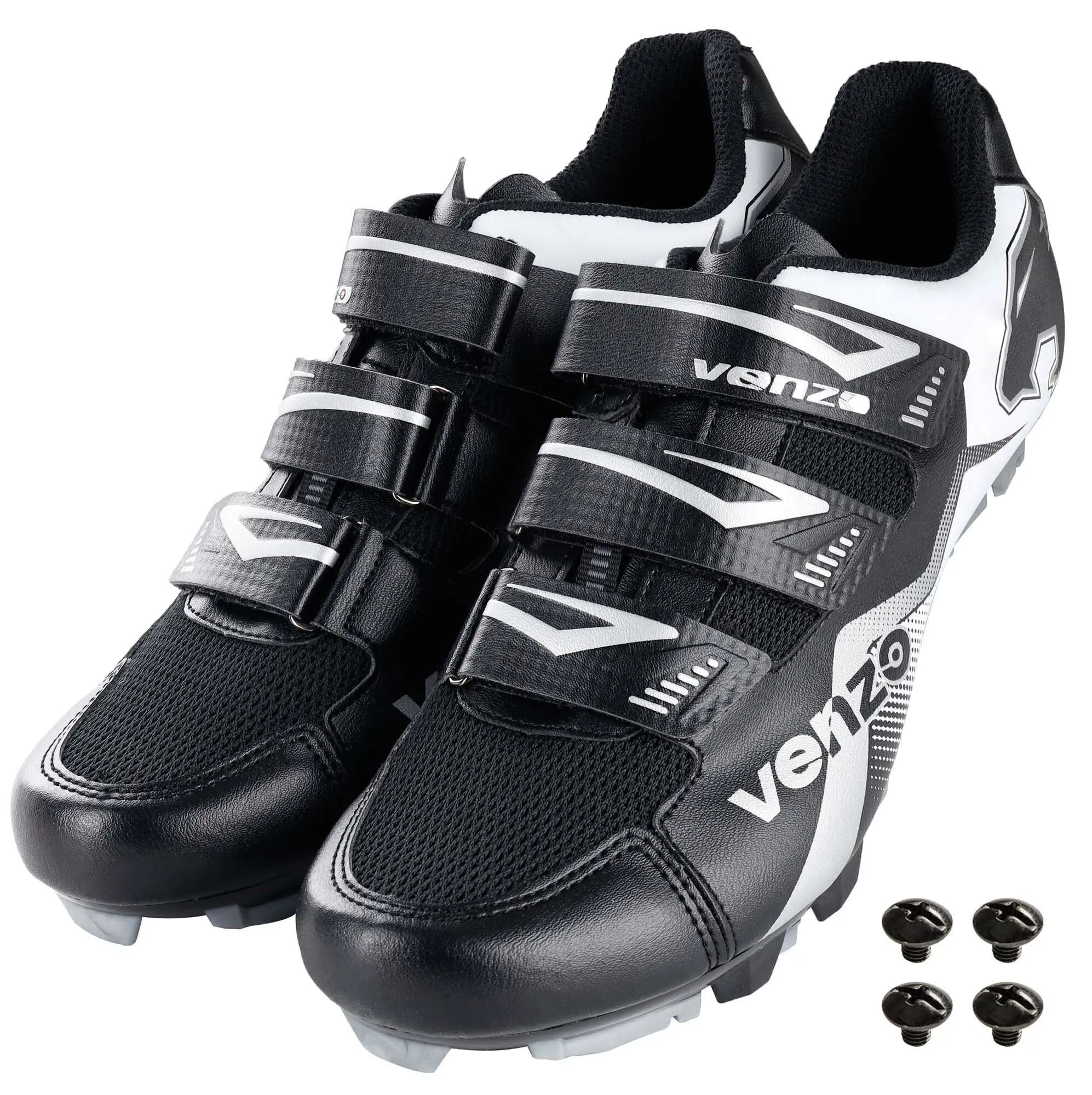 Venzo Men's Mountain Bike Bicycle Cycling Shoes with Multi-Function Clip-less Pedal & Cleat - Compatible with Shimano SPD & Crankbrother Systems - 8 US Men