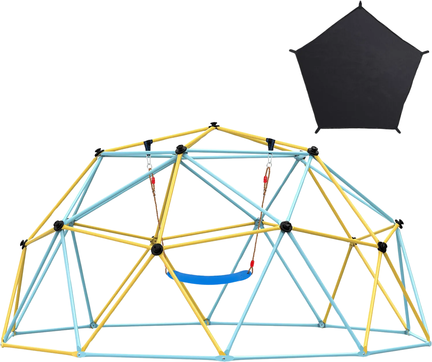 Vevor Climbing Dome 10' Jungle Gym Supports 750 Lbs. Outdoor Play Center with Swing and Hammock New