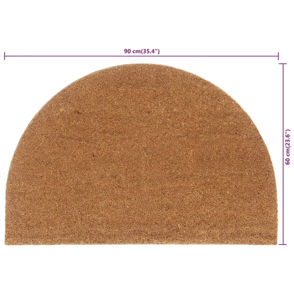 vidaXL Door Mat Natural Half Round 60x90 cm Tufted Coir