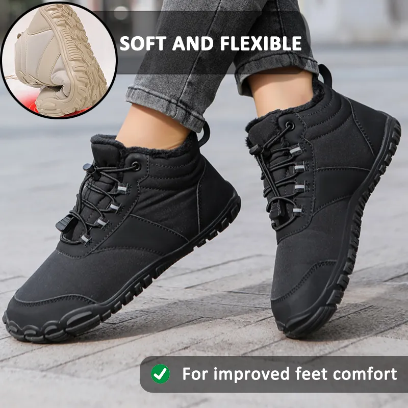 Warm Outdoor Leisure Snow Boots Non-slip & Waterproof Winter Barefoot Shoe (Unisex)