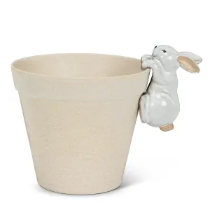 White Bunny Pot Hanger