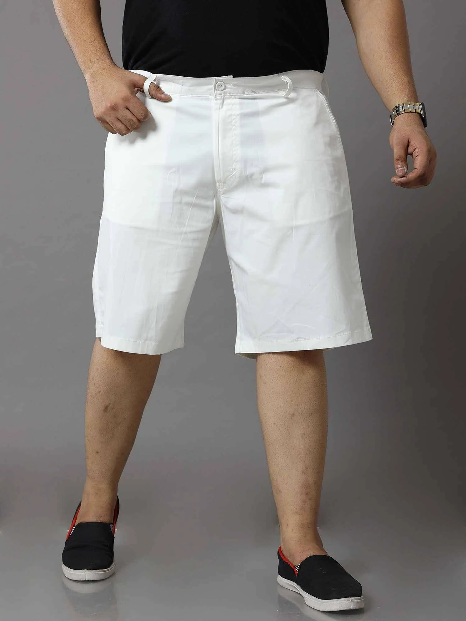 White Shorts Men's Plus Size