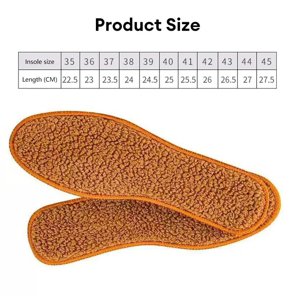 Winter Warm Plush Insoles Soft Thicken Alpaca Wool Thermal Insert Insoles for Women Men -Breathable.