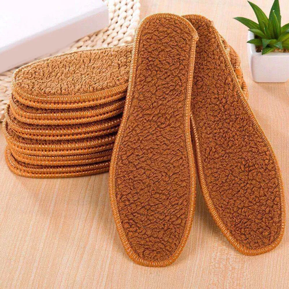 Winter Warm Plush Insoles Soft Thicken Alpaca Wool Thermal Insert Insoles for Women Men -Breathable.