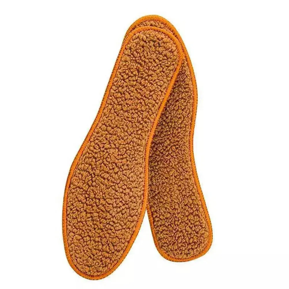 Winter Warm Plush Insoles Soft Thicken Alpaca Wool Thermal Insert Insoles for Women Men -Breathable.