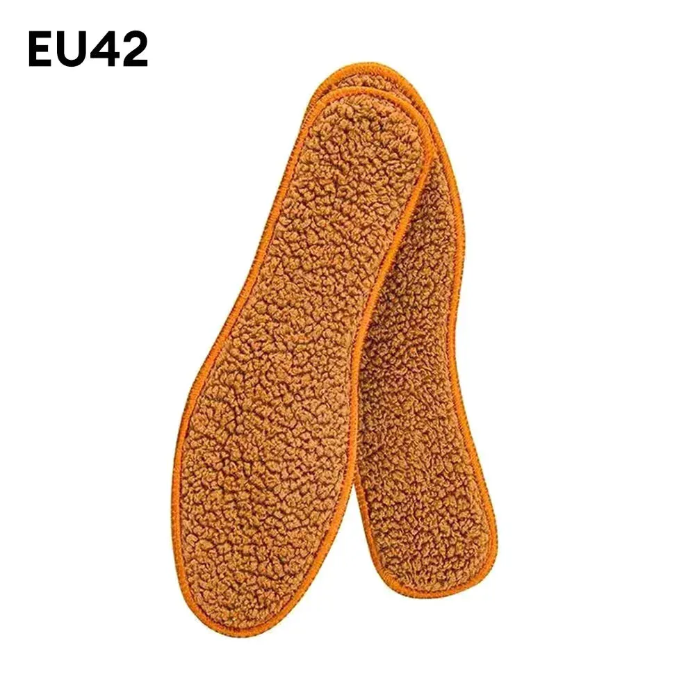 Winter Warm Plush Insoles Soft Thicken Alpaca Wool Thermal Insert Insoles for Women Men -Breathable.