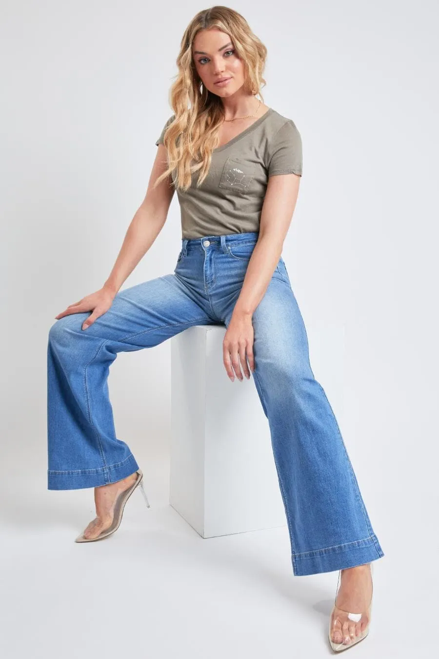 Women's Love  Wide-Leg Stovepipe Jeans