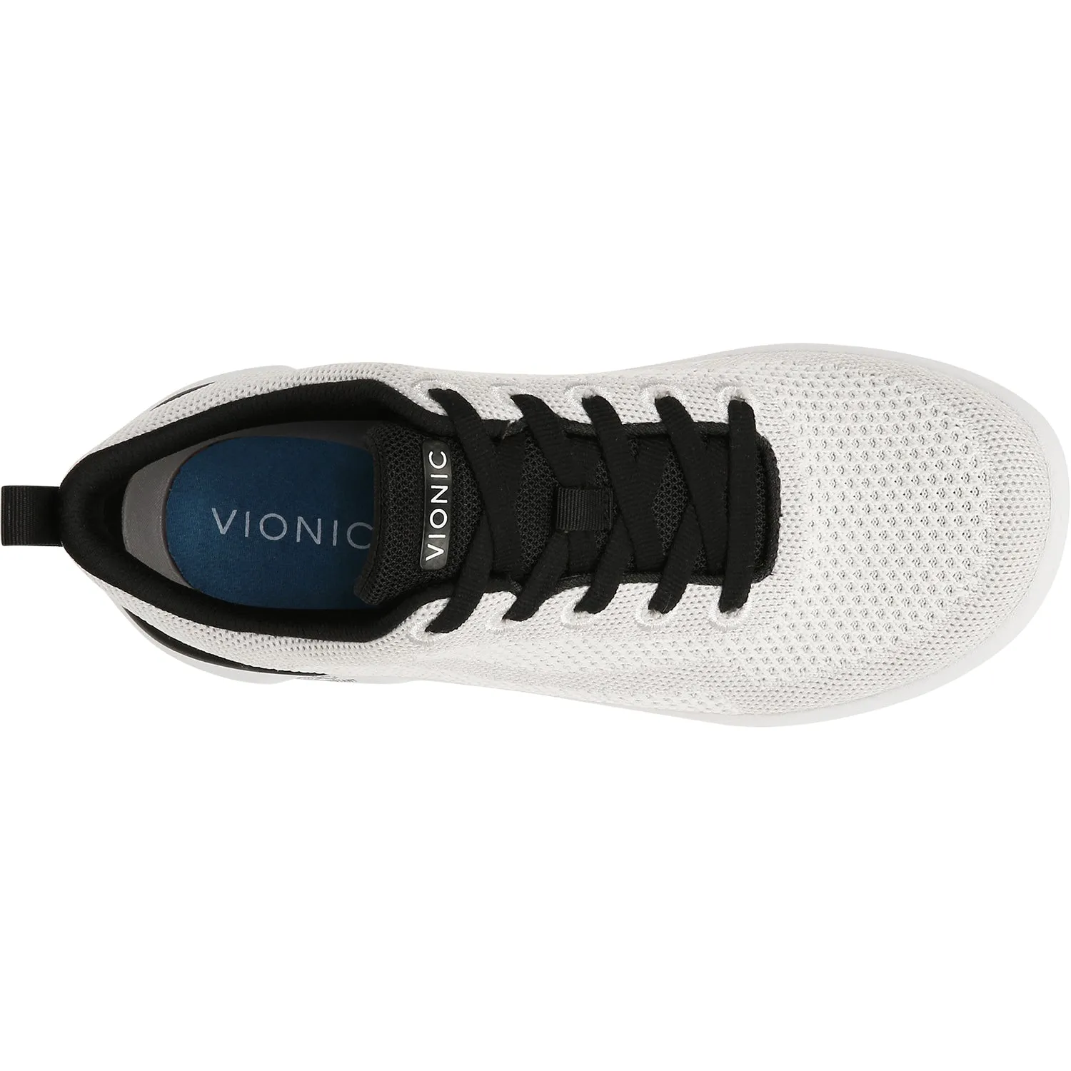 Women's Vionic Arrival Slip Resistant White/Black Knit Fabric