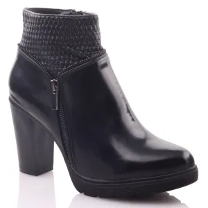 Womens ‘Zimemer’ Side Zipped Heeled Ankle Boots