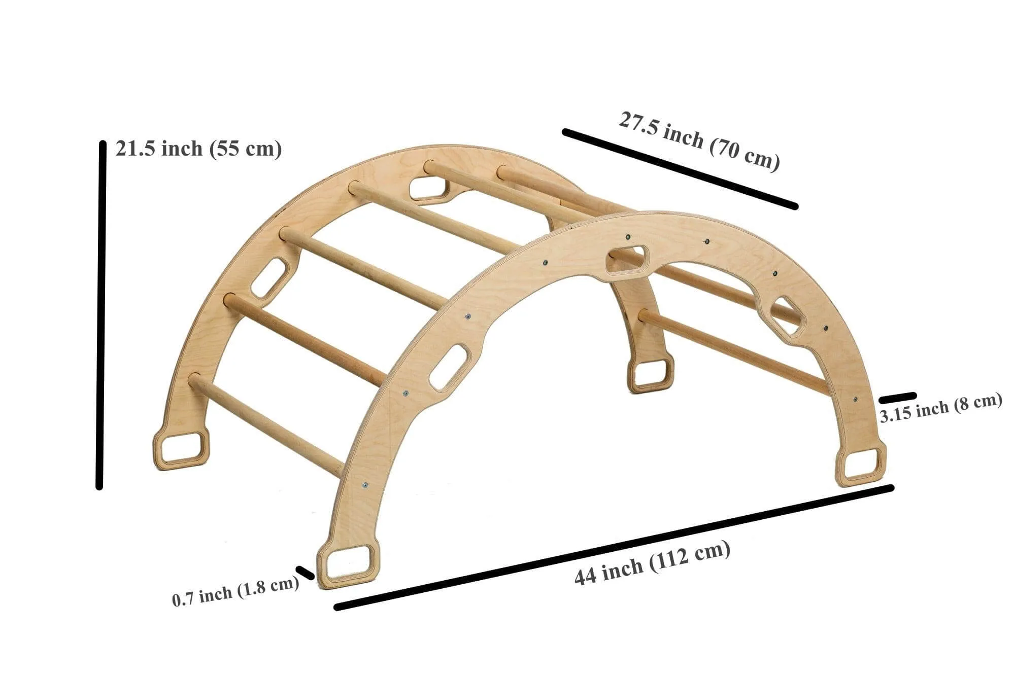 Wooden Climbing Arch Rocker with Ramps